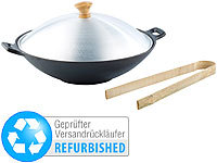 Tornwald-Schmiede Gusseisen Wok Set, 30 cm (refurbished); Kalt geschmiedete Eisen-Pfannen 